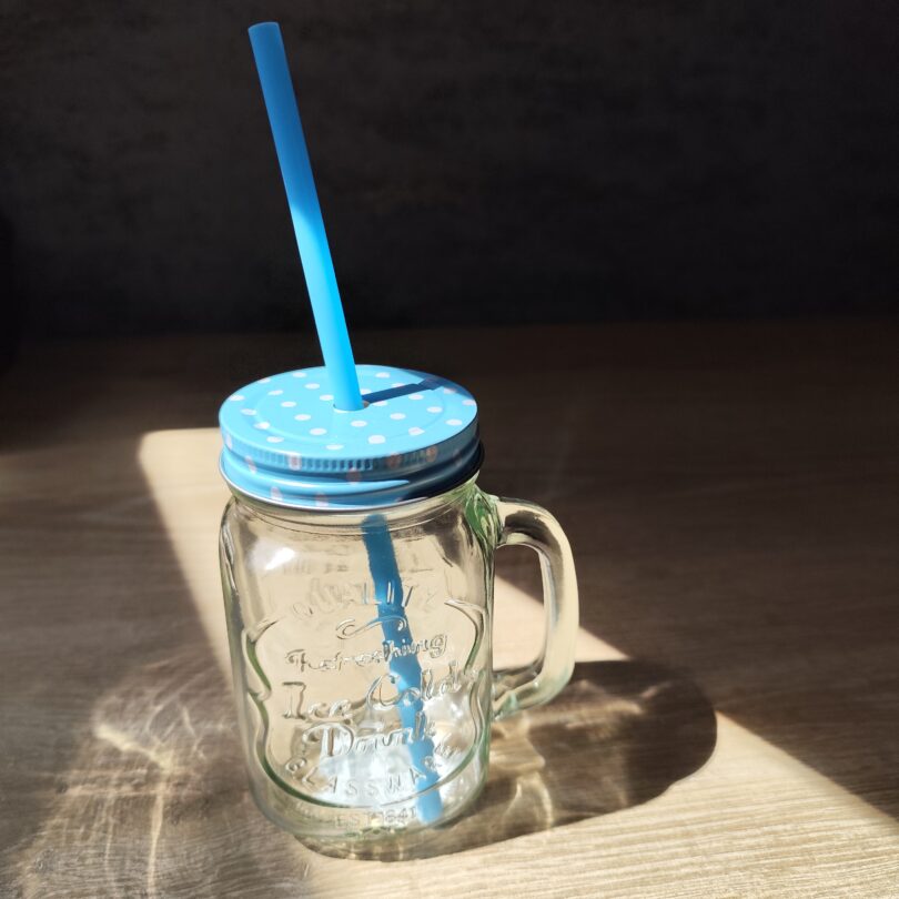 Teeglas mit Deckel und Strohhalm 2 Teeglas Deckel Strohhalm Blau bei Tee-Express kaufen