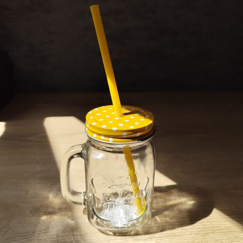 Teeglas mit Deckel und Strohhalm 5 Teeglas Deckel Strohhalm Gelb bei Tee-Express kaufen