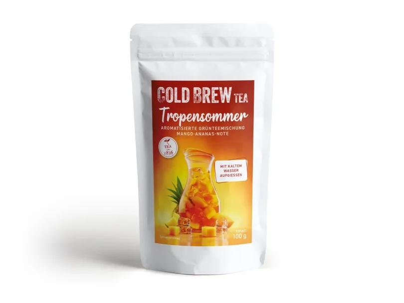 Cold Brew Tropensommer 1 Cold Brew Tropensommer Grünteemischung mit Mango-Ananas-Note im 100 g Beutel