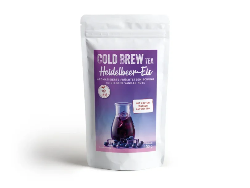 Cold Brew Heidelbeer-Eis 1 Cold Brew Heidelbeer-Eis Früchtetee mit Heidelbeer-Vanille-Note im 100 g Beutel