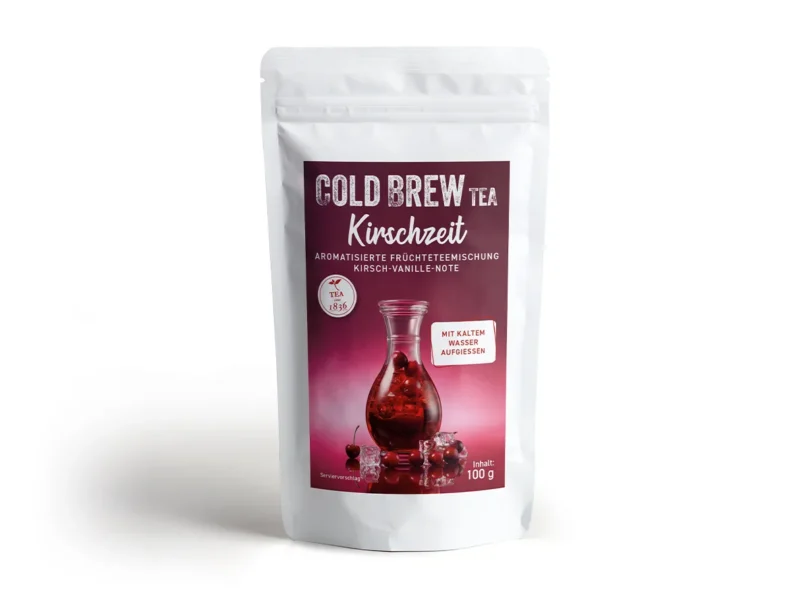 Cold Brew Kirschzeit Früchtetee mit Kirsch-Vanille-Note im 100 g Beutel