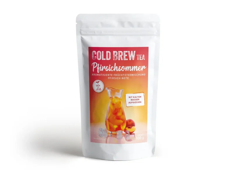 Cold Brew Pfirsichsommer 1 Cold Brew Pfirsichsommer Früchtetee mit Pfirsich-Note im 100 g Beutel