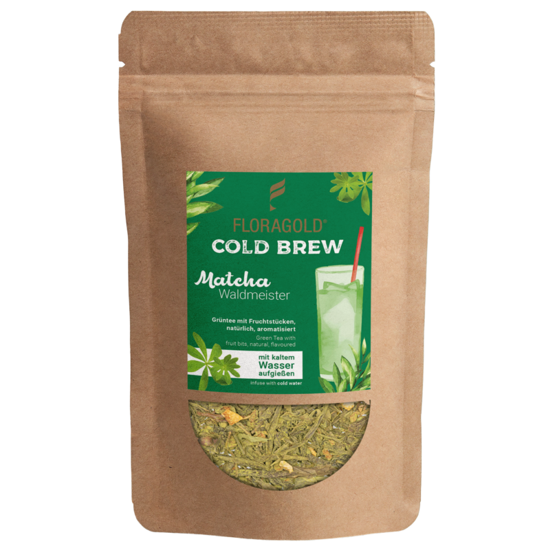 Cold Brew Matcha Waldmeister 1 Cold Brew Matcha Waldmeister Grüntee mit Matcha zum Aufgießen mit kaltem Wasser